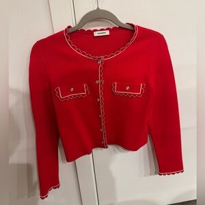 Sandro Cropped cardigan in red